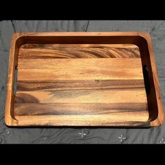 Acacia Wood chopping Cutting Board tray with Handles
