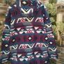 Purple and blue Vintage Aztec print hooded fleece  med to large Image 8