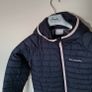Columbia power lite jacket Size large more like a medium navy/pink in excellent condition Image 3