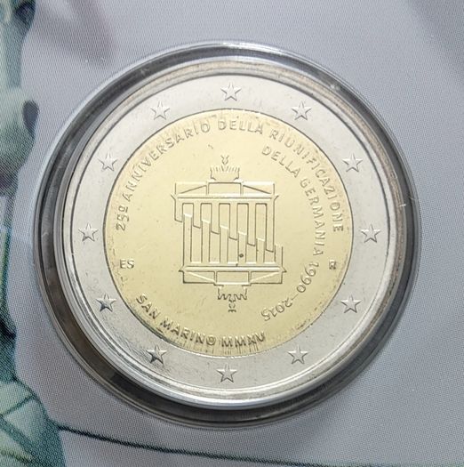 San Marino 2 Euro Brilliant Uncirculated Coin 2015 - 25 Years of German Unity