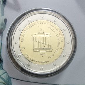 San Marino 2 Euro Brilliant Uncirculated Coin 2015 - 25 Years of German Unity