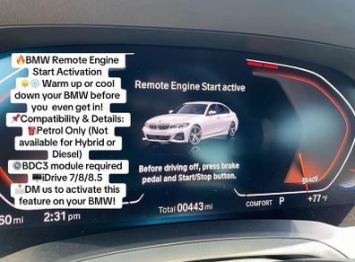 Bmw G Series Remote Start