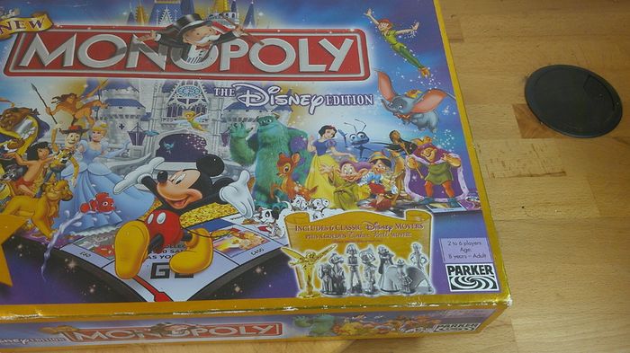 Monopoly Disney Edition Board Game 2004 Parker Brothers 3D Pop-Up Castle Complete - Golden Tinker Bell Mover