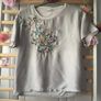 top Zara size small satin front embroidered detail short sleeve top Image 4