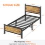 3ft Single Bed Frame, Single Bed with Heavy Duty Metal Slats Support Under-Bed Storage, Noise Free, Easy Assembly, No Box Spring Needed Image 7