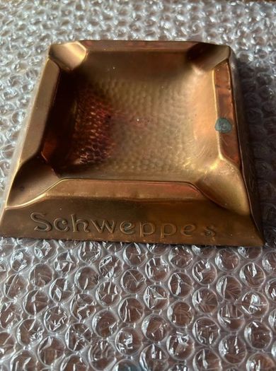 Schweppes vintage copper ashtray