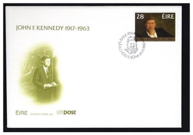 1988 Ireland 25th Death Anniversary of the US President John Fitzgerald Kennedy (JFK) Commemorative Stamp First Day Cover (FDC)