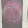Pink and grey abstract painting Image 4