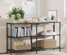 New Tempered Glass Console Table (BLACK) - FREE P&P