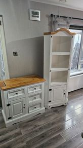corner display cabinet and drawer unit
