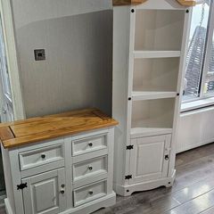 corner display cabinet and drawer unit
