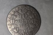 1867 Italian Papal States 10 Soldi 83.5% Silver