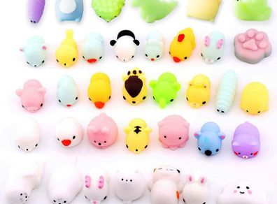 30PCS Mochi Squishy Toys, QMET Kawaii Mini Animal Squishy Toys, Soft Stress Squeeze Toys, Stress Relief Toys, Fidget Party Bag fillers for Kids (FREE POSTAGE)