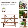 Large 3 Tier Stair Style Wood Plant Stand Patio Rack Outdoor/Indoor Garden Shelf Image 5