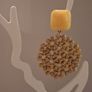 Retro Yellow Geo Floral Round Lattice Earrings Image 7