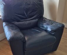 Black Leather Recliner Suite - 3 seater + 2 Single Recliners