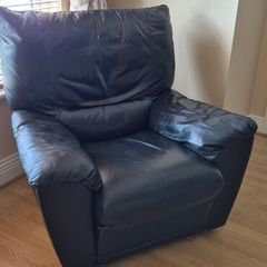 Black Leather Recliner Suite - 3 seater + 2 Single Recliners