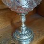 Antique French large pink glass oil lamp works Image 2