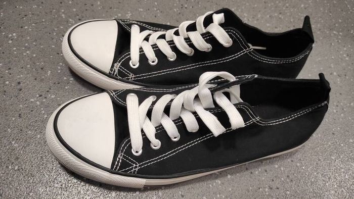 Black Canvas Low Trainers size 8