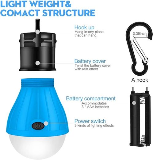 FREE EXPRESS SHIPPING 6 Pcs Camping Lights for Tents, Portable Battery Powered Camping Lantern LED Tent Light 3 Lighting Modes Outdoor Hanging Lamp for Emergency, Hiking, Fishing, Camping Accessories