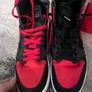 Genuine NIKE Jordans red & black Image 2