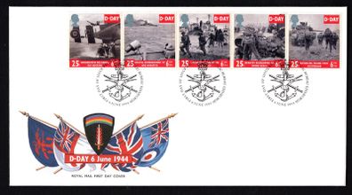 1994 Great Britain 50th Anniversary of D-Day Commemorative Stamps Royal Mail Addressed Stamp First Day Cover (FDC)