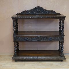 Victorian Oak Green Man Dumb Waiter