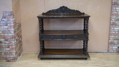 Victorian Oak Green Man Dumb Waiter