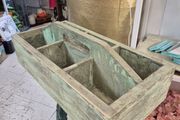 Vintage solid wood Tidy trough caddy
