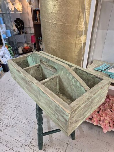 Vintage solid wood Tidy trough caddy