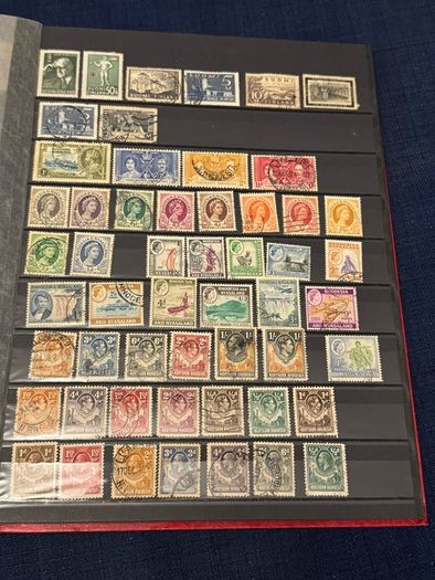 Stamp album with stamps
