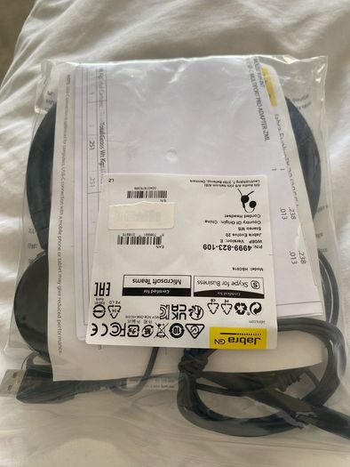 Jabra Evolve 20 Stereo MS corded headset- never used mint condition