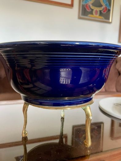 Vintage Fiestaware Cobalt Blue Covered Casserole Dish Homer Laughlin HLC with Lid USA Oven to Table