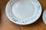 Royal West Germany Bone China Plates  Blue Daisy Flower Print