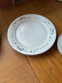 Royal West Germany Bone China Plates  Blue Daisy Flower Print