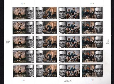2009 USA Abraham Lincoln Commemorative Stamps Sheetlet Plate P1111 Mint Never Hinged (MNH)