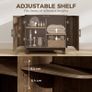 Sideboard Buffet Cabinet with 2 Curved Doors, Adjustable Shelf and Legs Dark Walnut Image 3