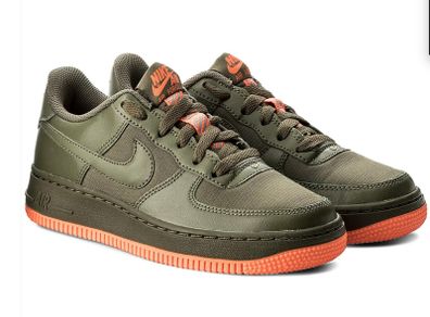 Nike Air Force 1 LV8 PRM Olive Green Orange UK4.5 Brand New and Unworn