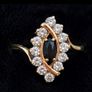 9ct Gold Garnet & Cubic Zirconia Ring Image 4