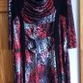 Ladies Stretch Midi dress Red and Black size 16 Including postage Image 5