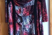 Ladies Stretch Midi dress Red and Black size 16 Including postage