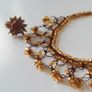 Hand Beaded Necklace & Ring /Amber Colour / A Nice Gift Image 4