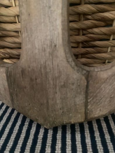 New XL rustic washed wood anchor with jute rope