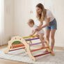 Pikler Triangle Set, 9-in-1 Toddler Climbing Toys Indoor, with Xylophone, Cushion, Triangle, Arch, and Ramp, 68 kg Load, Foldable Montessori Climbing Set for Toddlers and Kids, Rainbow Image 8