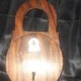 Brass and Wood Lock Key Holder Image 3