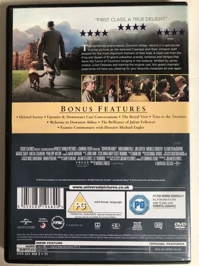 Downton Abbey [2019] Hugh Bonneville, Jim Carter, Michelle Dockery, Elizabeth McGovern, Maggie Smith, Imelda Staunton & Penelope Wilton [DVD Movie]