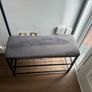 Metal Black coat rack with shoe bench Image 4