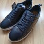 men's navy leather trainers Image 2