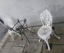 Heavy chairs and table