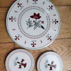 Set of ceramic coasters folk flowers NEW